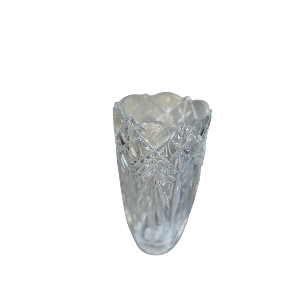 Mikasa Crystal Vase Adults OSFM Clear NEW Geometric Faceted Centerpiece